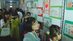 日朝儿童绘画展在平壤举行